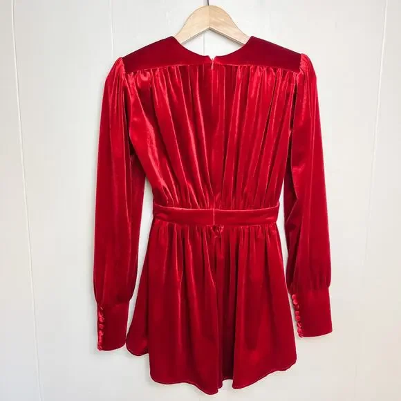 New Arrivals Dress Nico Rouge Pigalle Red Mini Dress Long Sleeves 34, US 4 - Picture 5 of 9